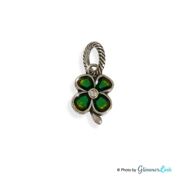 Brighton Jewelry - Brighton Green 4 Leaf Clover Enameled Silver Tone Charm